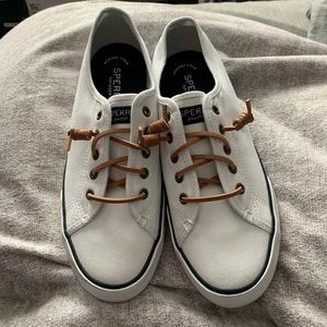 Brand new white Sperrys